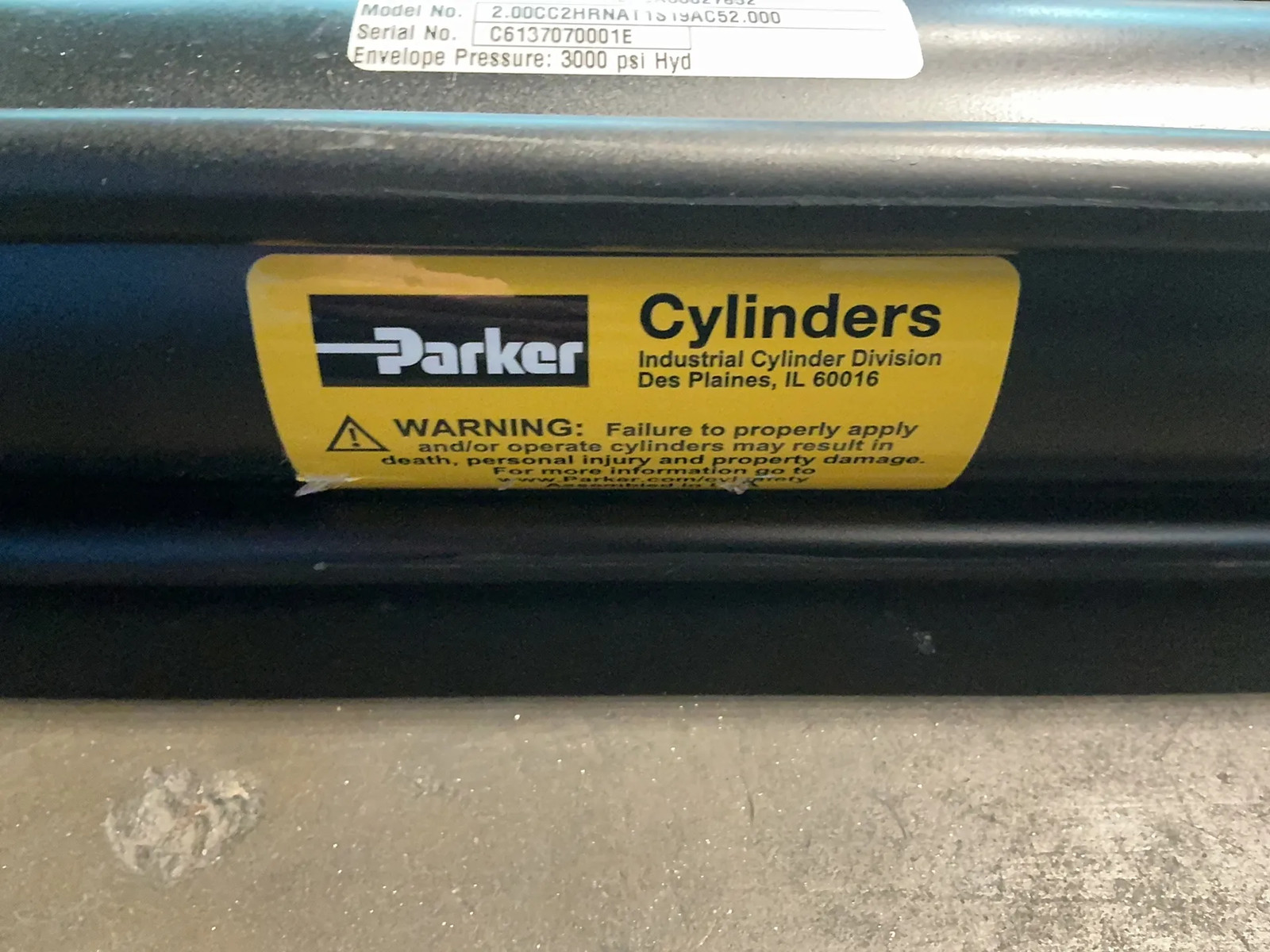 PARKER CYLINDER 2.00CC2HRNAT1S19AC52.000
