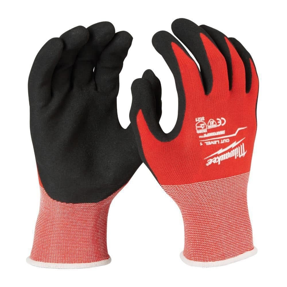 Milwaukee Cut Level 3 Nitrile Dipped Gloves Size large – Red Pack of 12 Pieces
