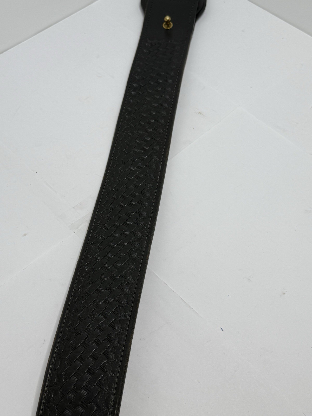 Vintage Smith & Wesson Black Leather Basketweave Duty Belt Size 34 / 42″ Inches