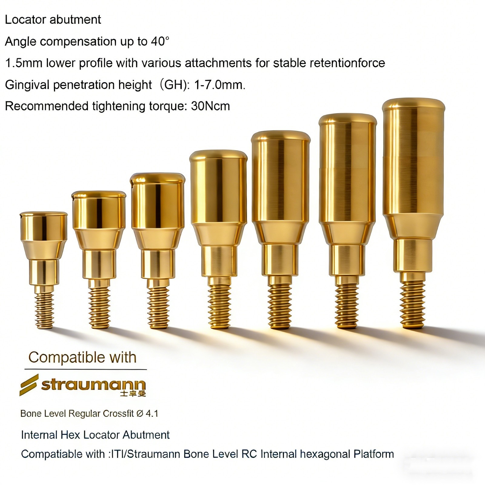 Dental Ti abutment compatible Zest locator Anchor for STRAUMANN B0ne Level NC/RC