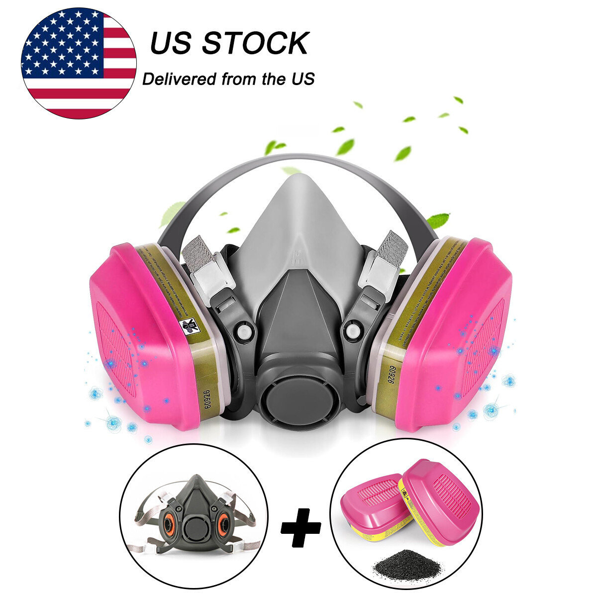 6200 Half Facepiece Respirator Protective Mask with 2-60926 Multi-Purpose Filter