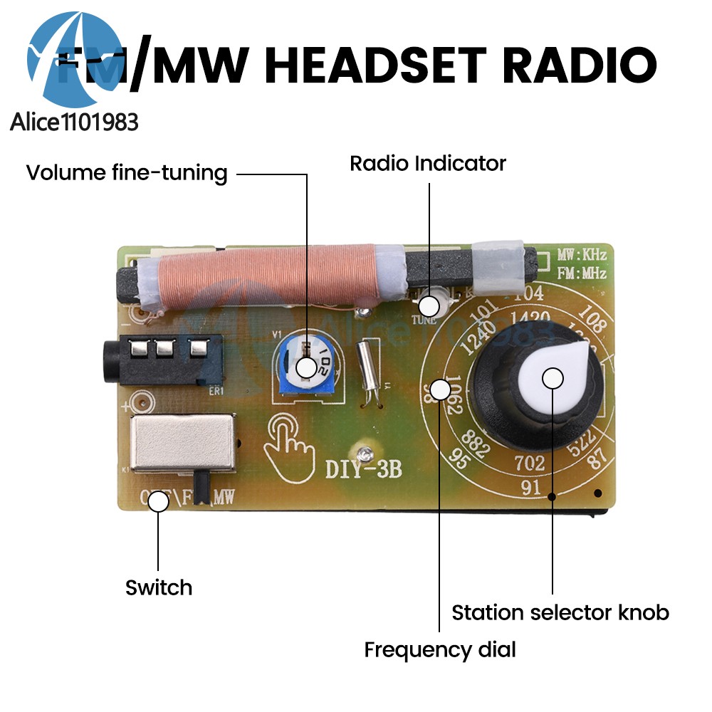 Electronic DIY AM/FM Radio Receiver Module Kits Wireless Stereo 87MHz-108MHz