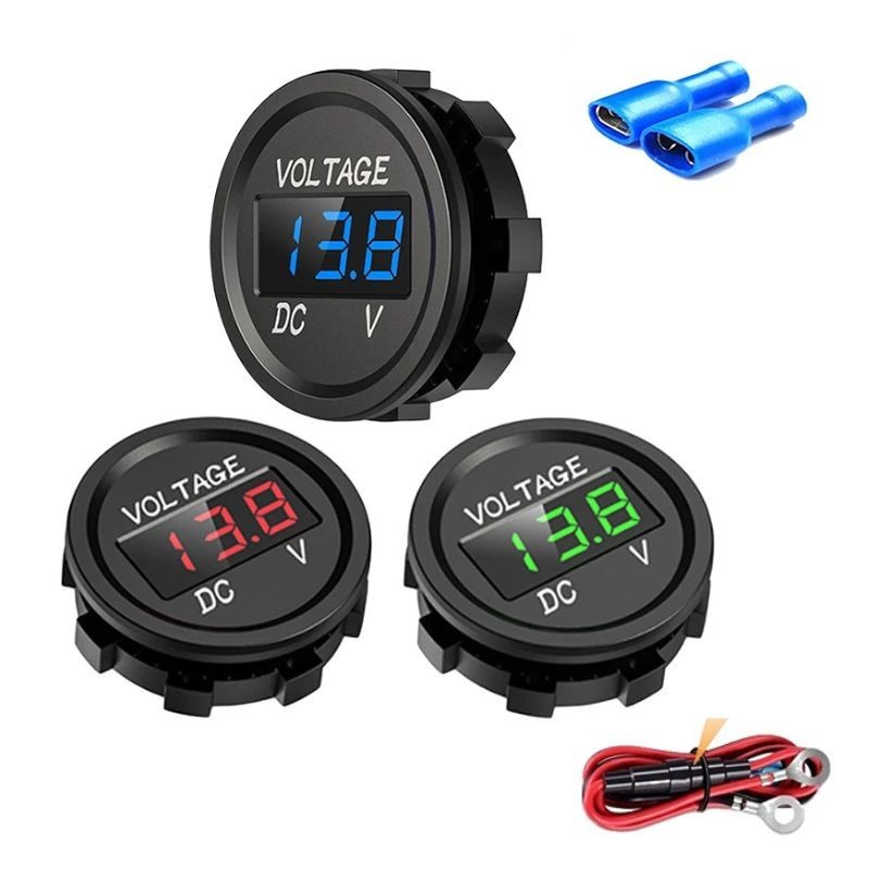 12V-24V Car Marine Motorcycle LED Digital Voltmeter Voltage Meter Battery Gauge