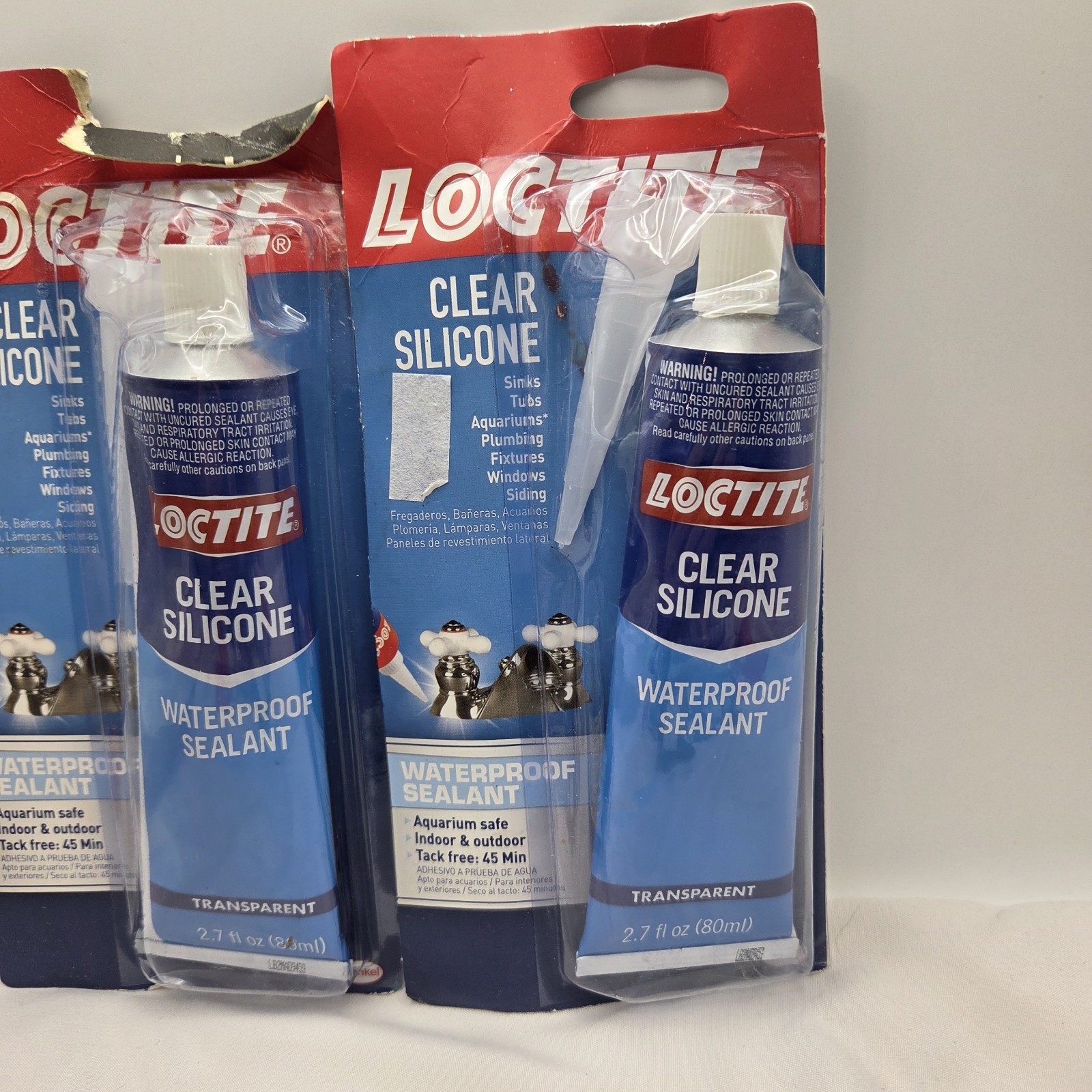 Loctite Clear Silicone Waterproof Sealant Lot of 4 2.7 oz Transparent