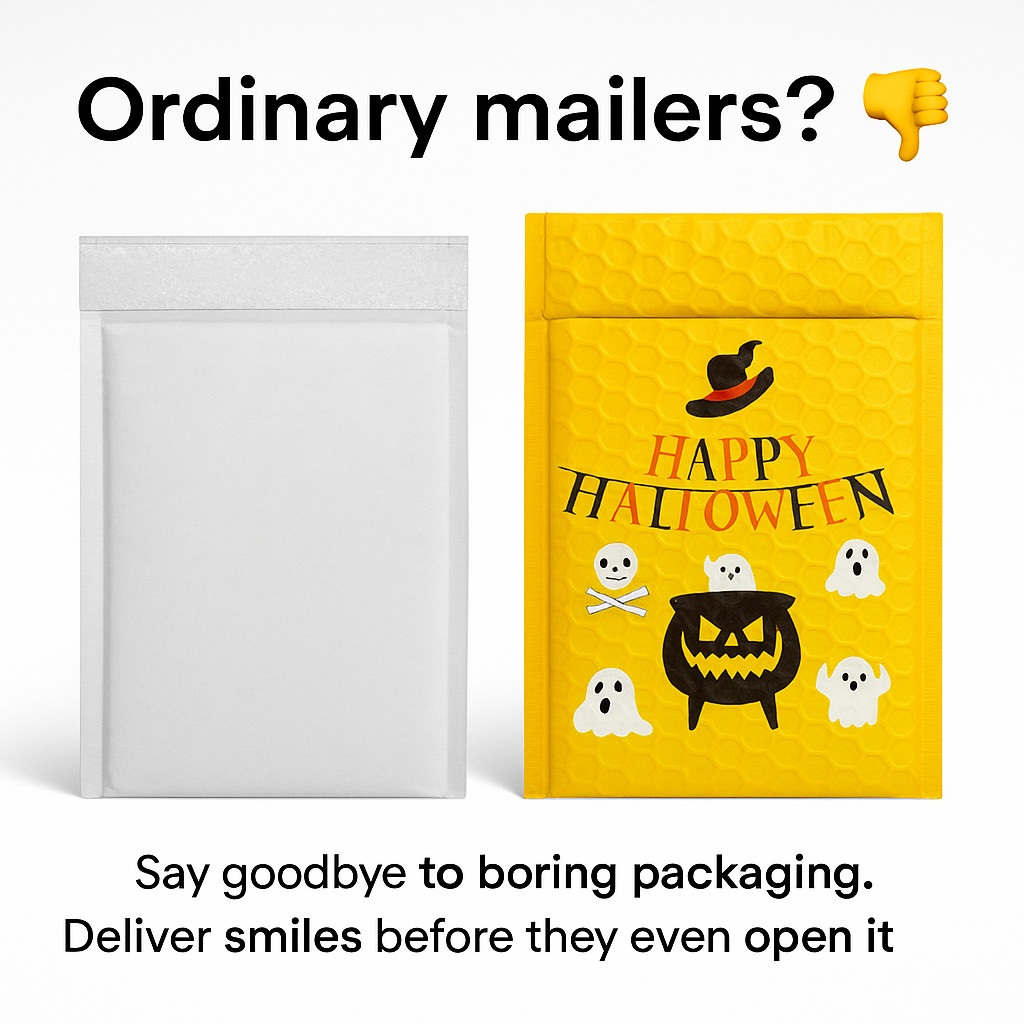 200 Halloween #000 4×8 Poly Bubble Mailers Padded Shipping Envelopes