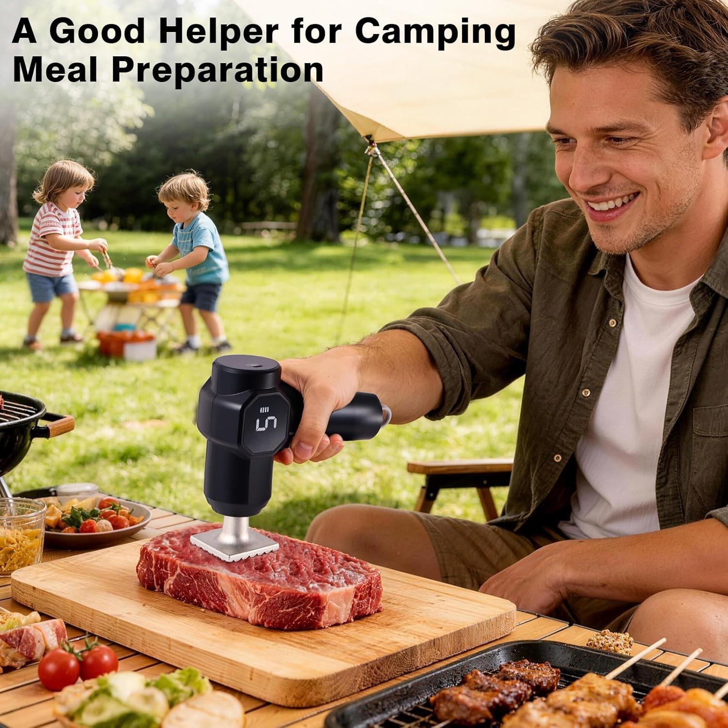 Electric Meat Tenderizer, 5 Levels, Detachable Head, 3000mAh Battery