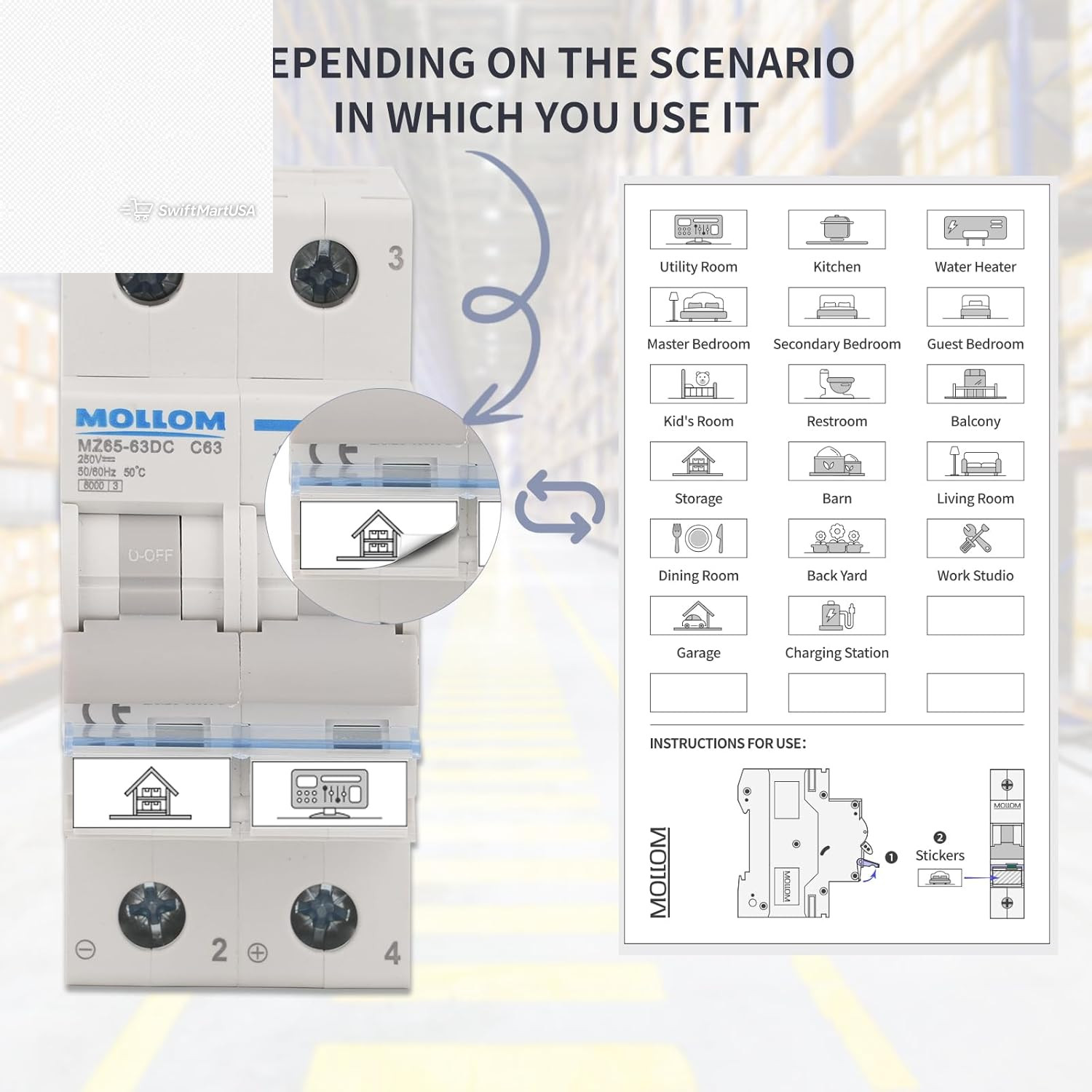 1000V 30A DC Solar Disconnect Switch 2P Circuit Breaker Box Waterproof IP65 PV
