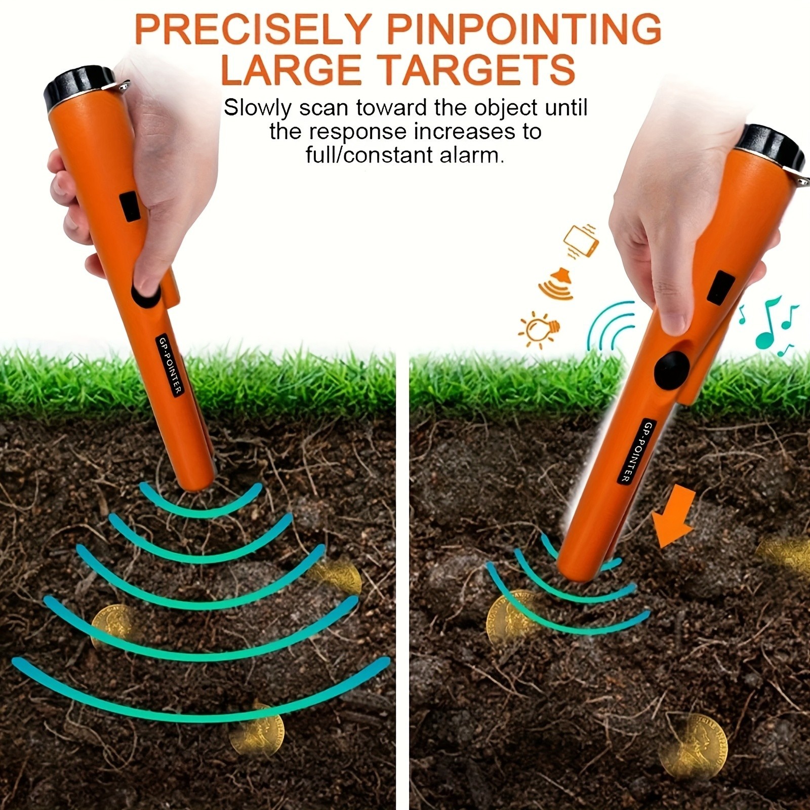 Metal Detector HandHeld Pro Pinpointer Pointer Probe Sensitive Tester Waterproof