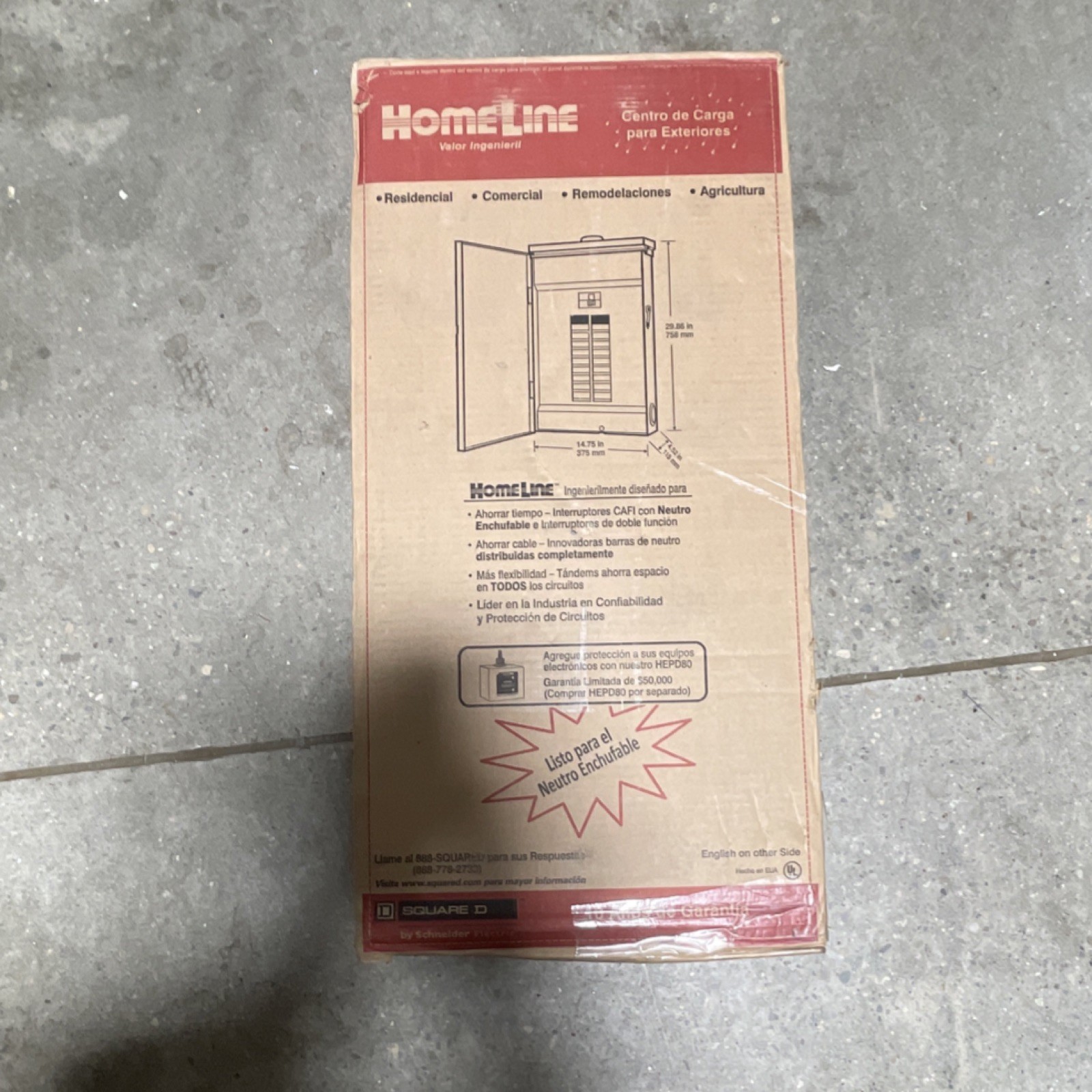 Square D Main Breaker Panel 200A Outdoor 8 Spaces 16 Circ…