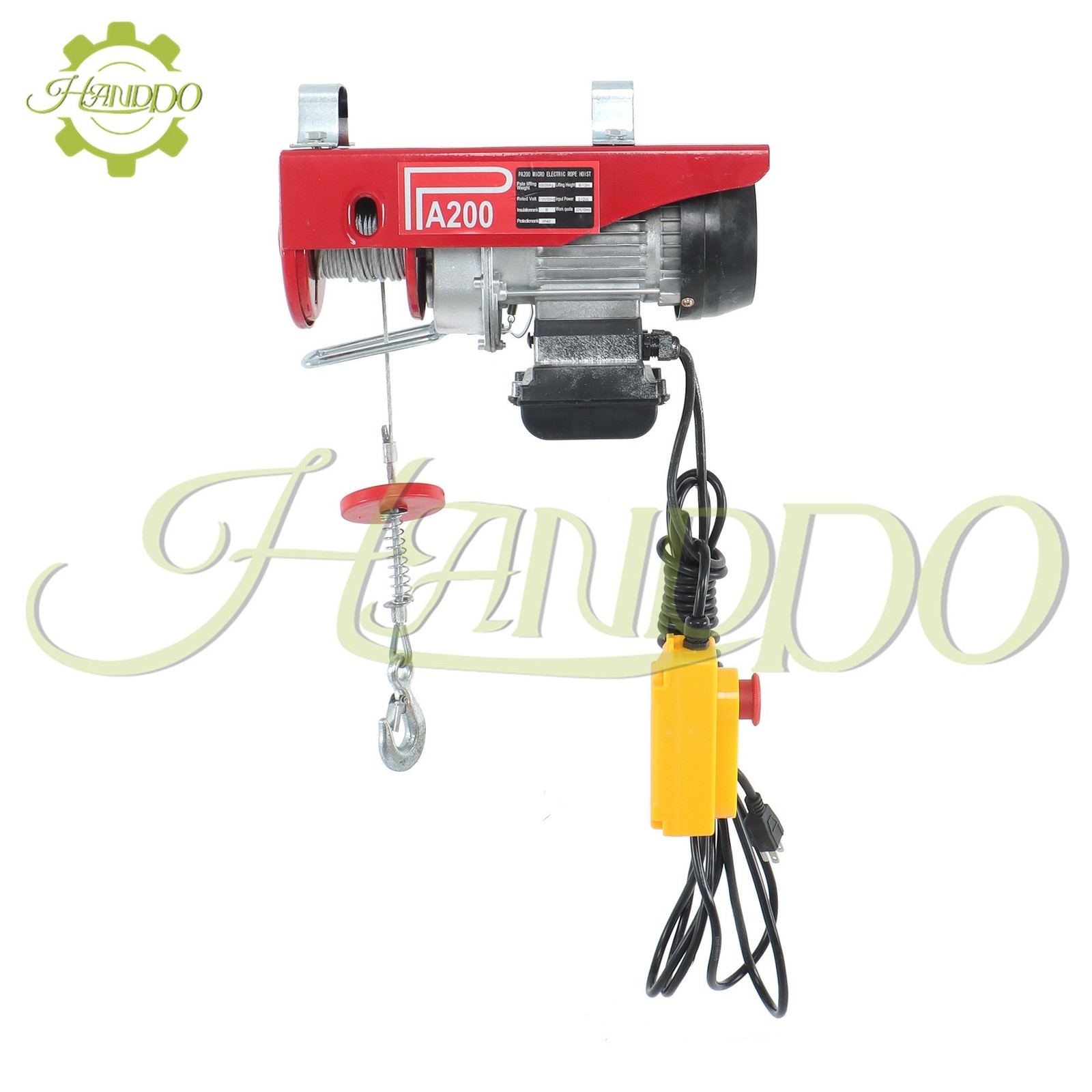 440lbs/ 200kg Electric Hoist with 14 FT Wired Remote Control 110V 510W Motor