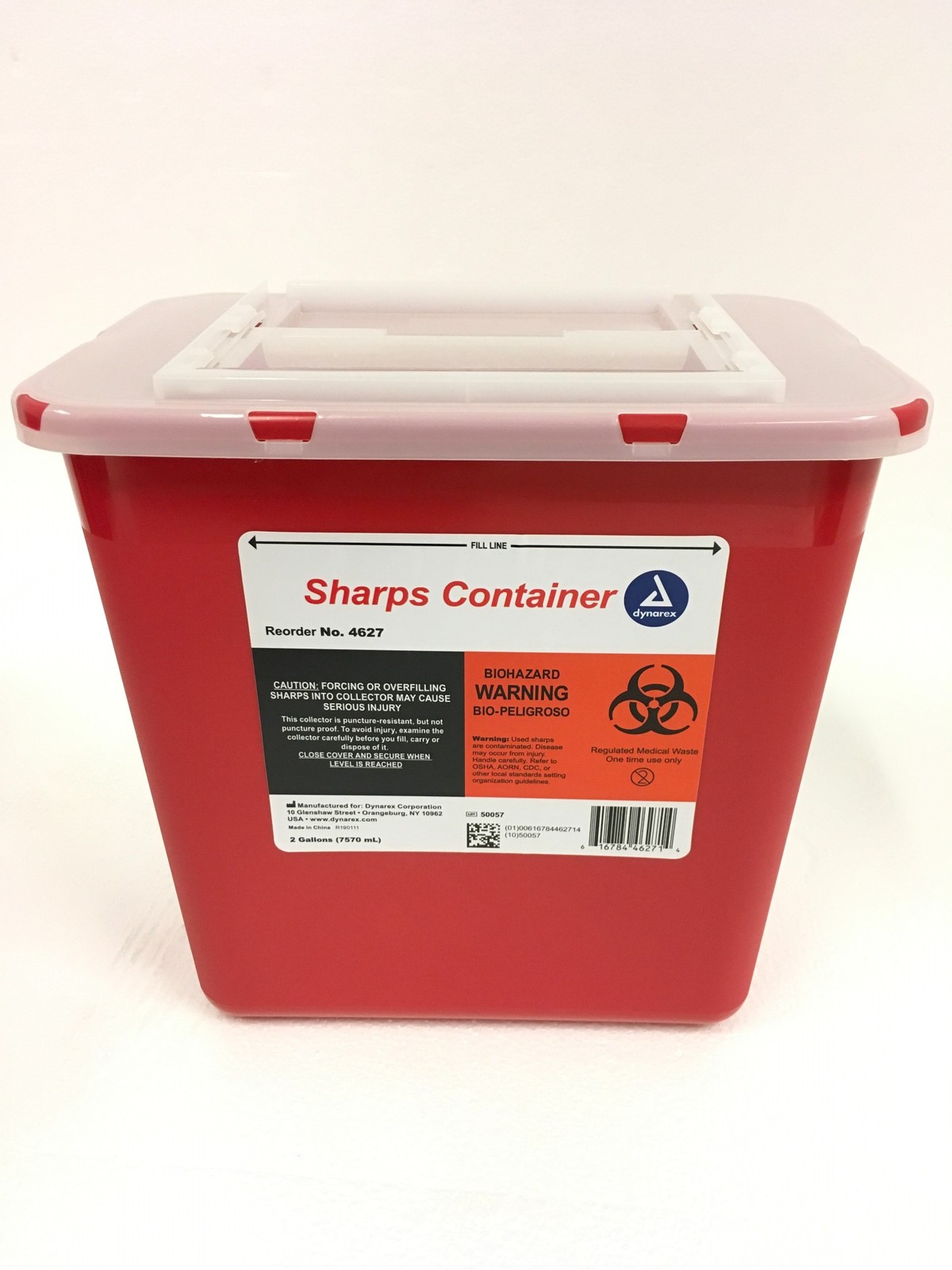 New 6 PACK!! 2 Gallon Sharps Disposable Biohazard Container Red Dynamex 4627