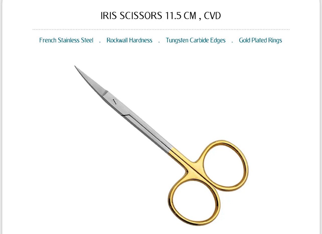 TC Iris Scissors 4.5″ Curved and Straight German Dental Surgical Instruments