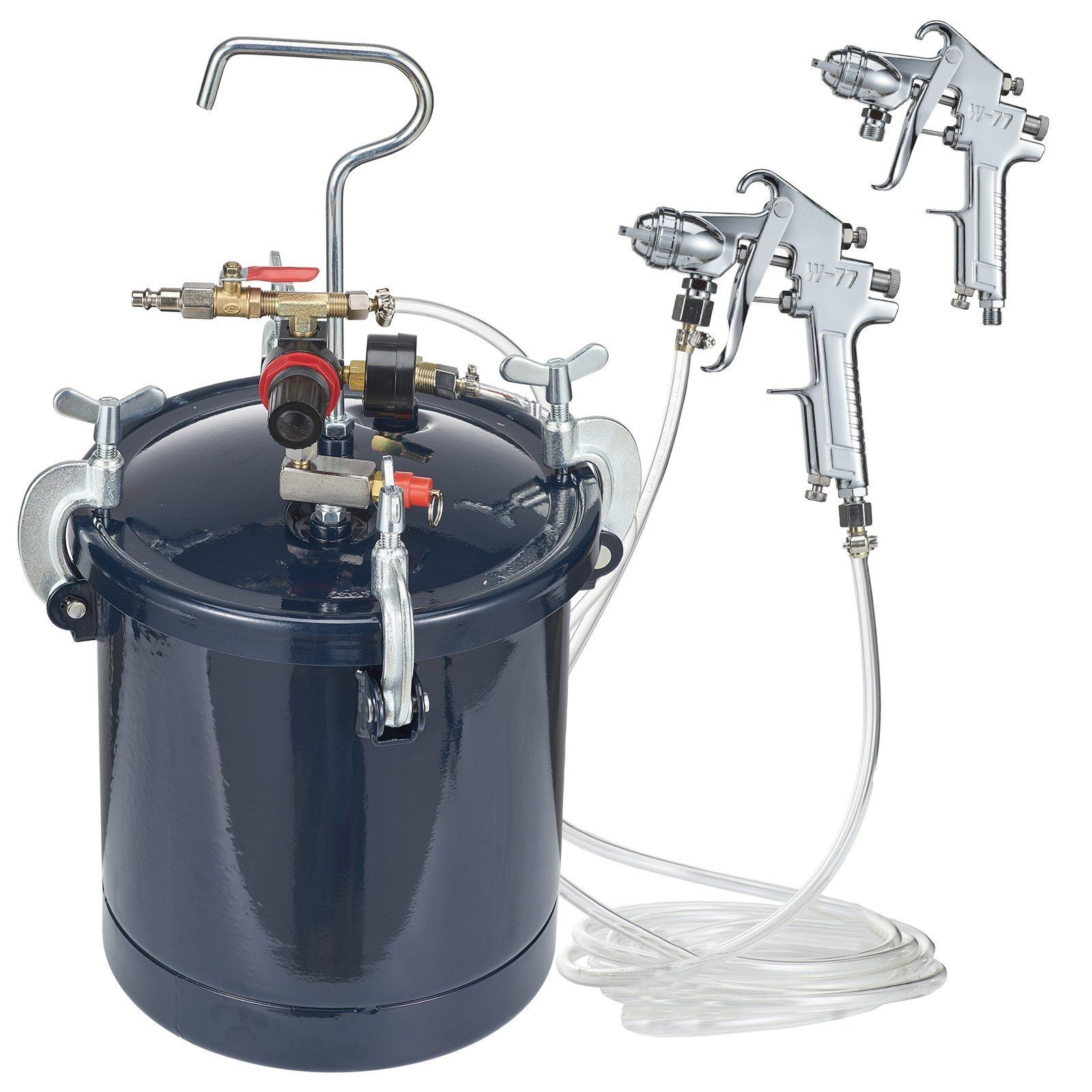 10L 60PSI Spray Paint Pressure Pot with 1.5mm&4mm Nozzles & Two Guns