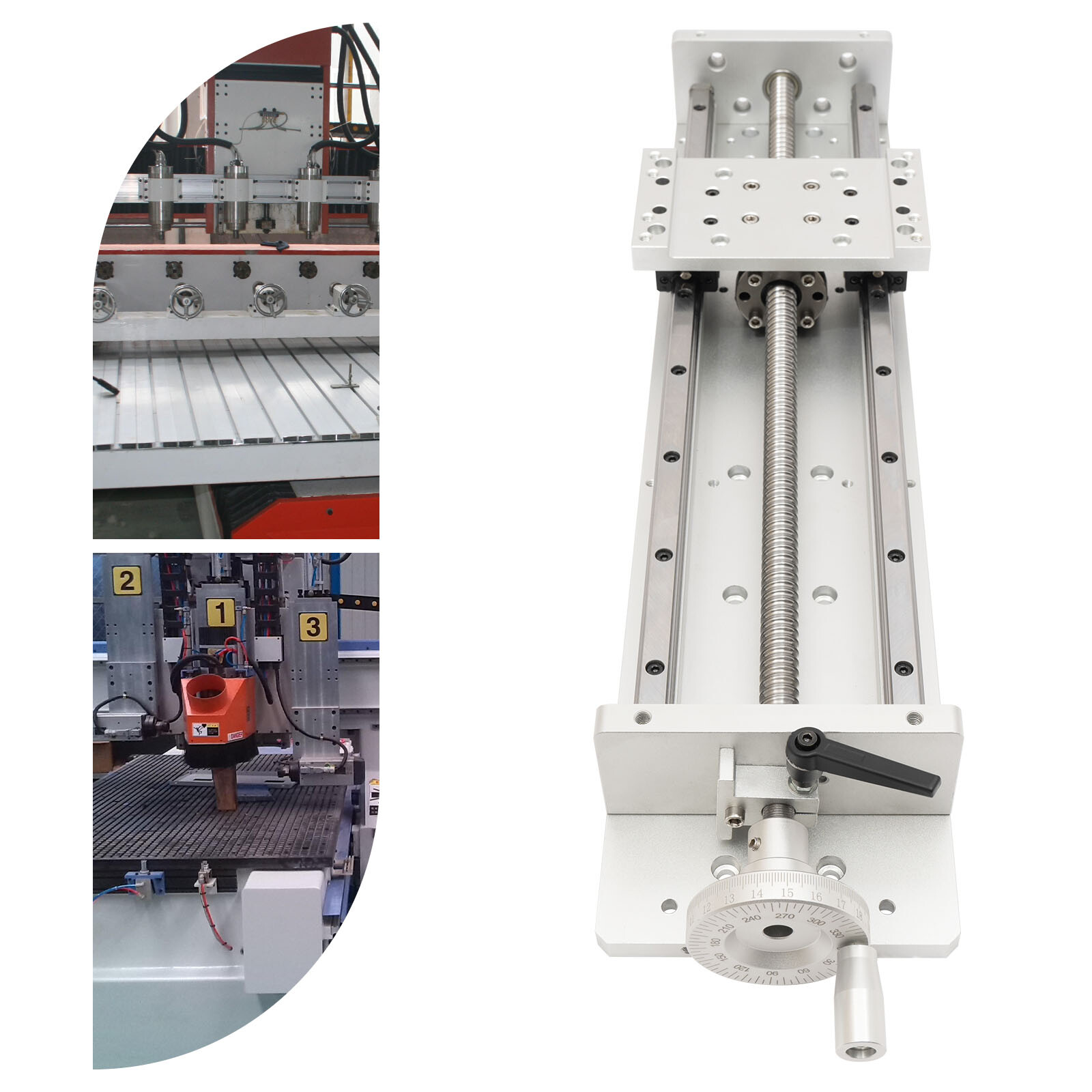 Manual Sliding Table SFU1605 Ballscrew Linear Stage Actuator Stroke:400mm+ Lock