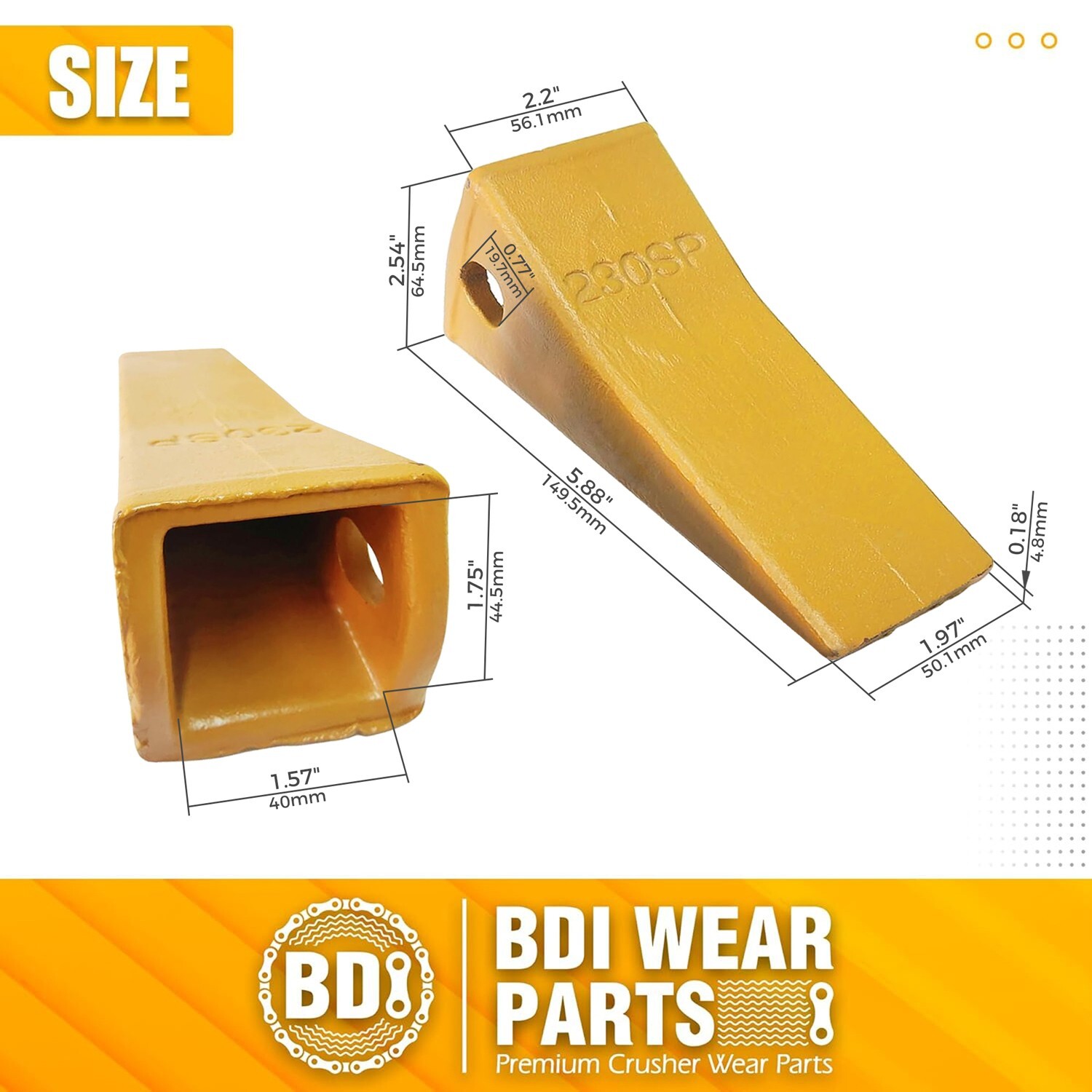 230SP Bucket Teeth (5 Pack) Cast or Forged + 23FP Pins 230CSP Fit Deere Case JCB
