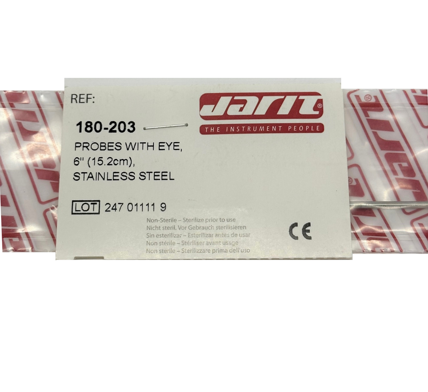 Integra Jarit 180-203 6in Stainless Steel Probe w/ Eye A.