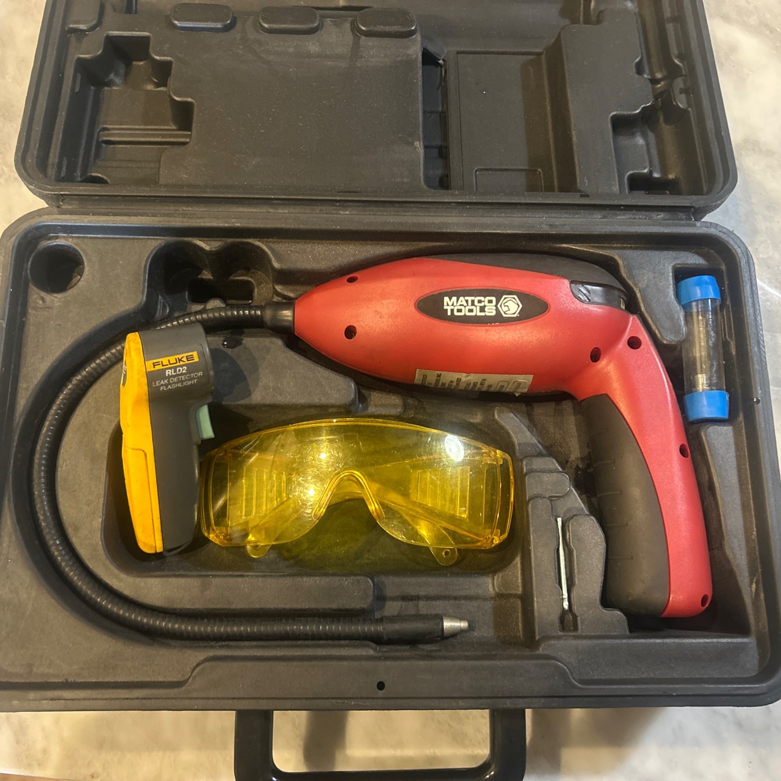 Matco AC55100 Electronic A/C Refrigerant Leak Detector Kit w/Fluke RLD2 UV Light
