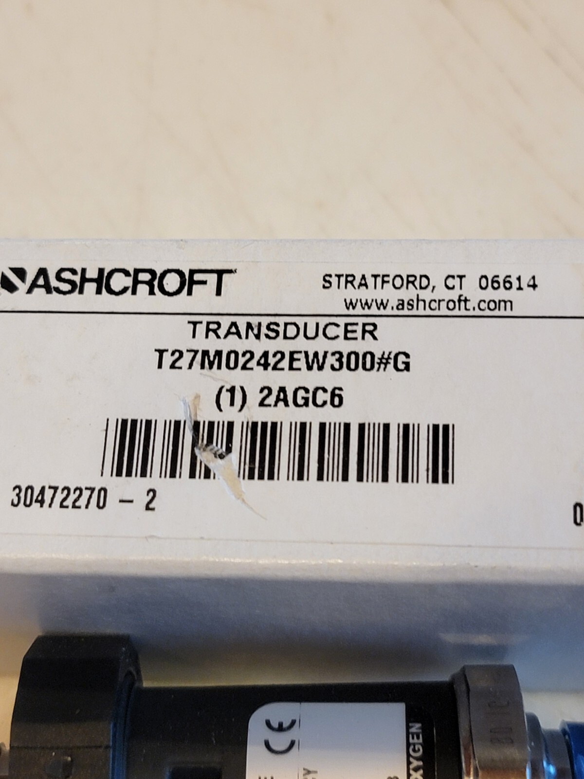 Ashcroft T27M0242EW300#G-XCY Pressure Transducer,Pressure 30 Psi. 2AGC6, A18