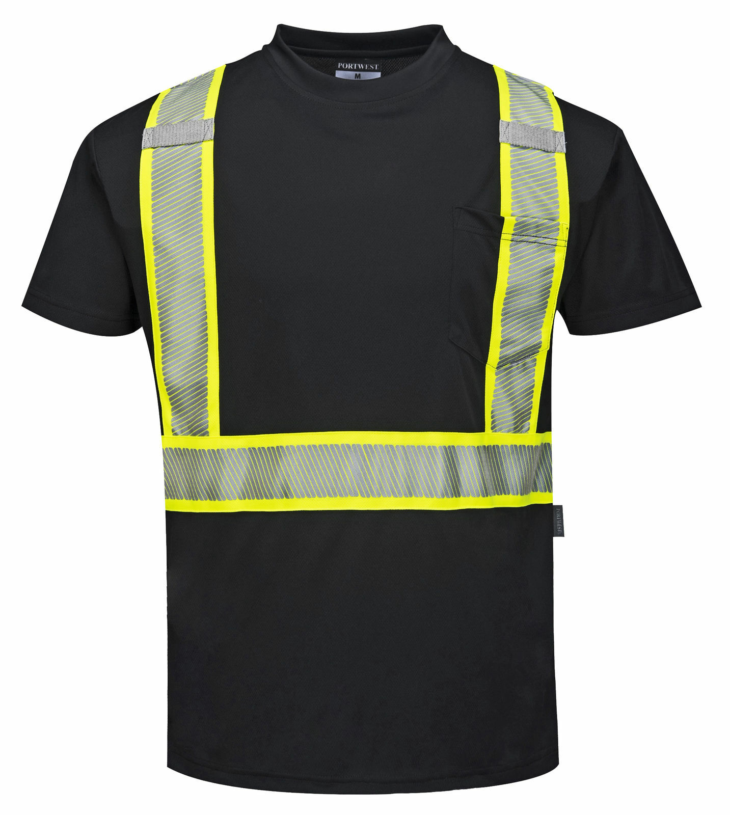 Portwest S396 Iona Short Sleeve Safety Work T Shirt with HiVis Reflective Tape