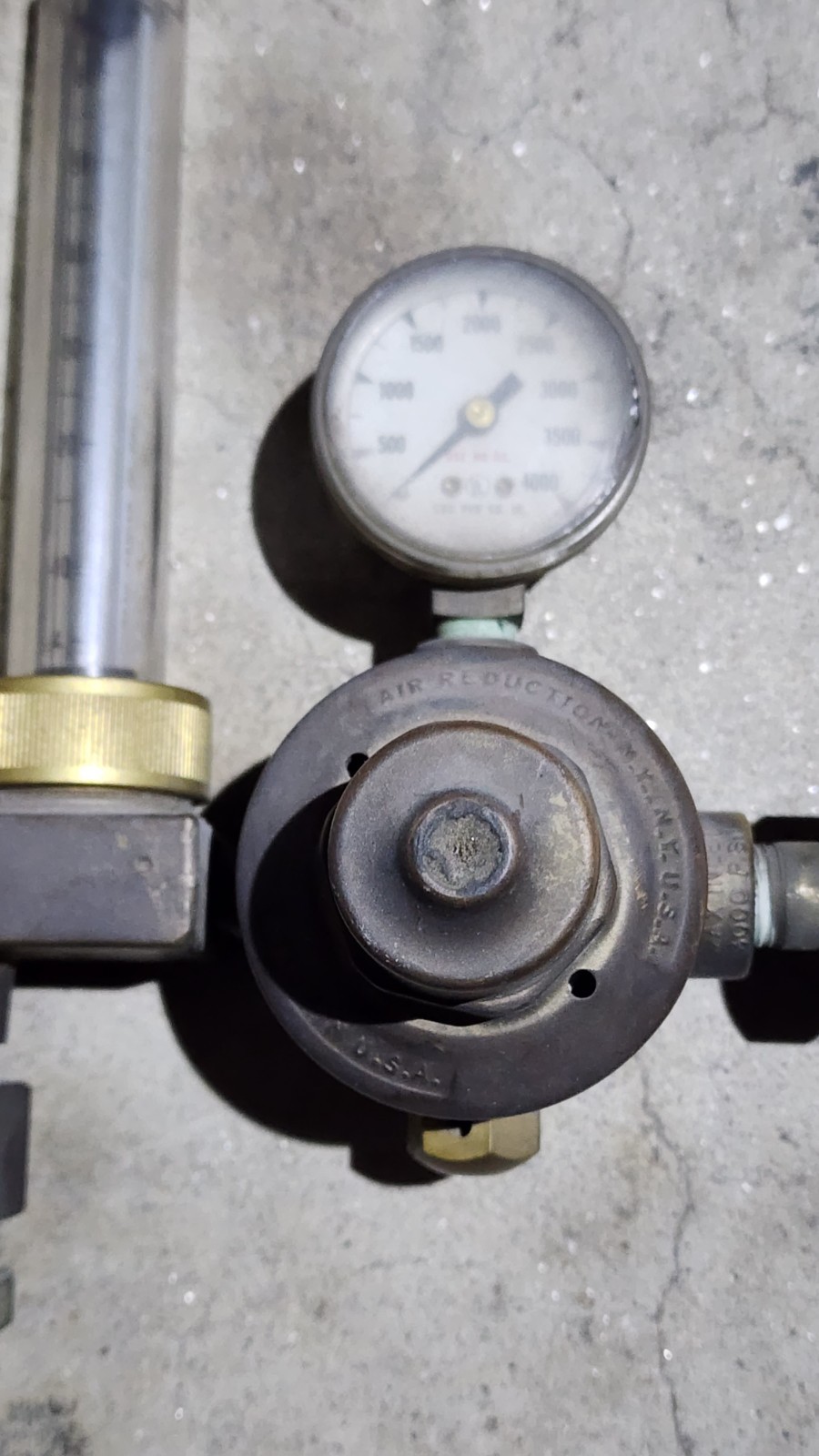 Vintage Airco Argon Brass Flowmeter Regulator