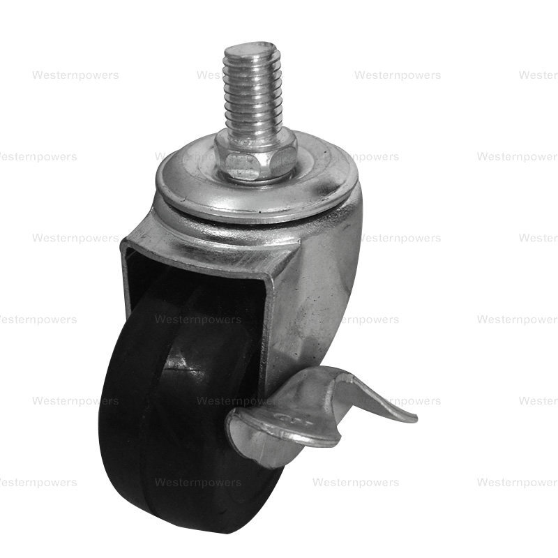 4x 3 Inch Rubber Casters Heavy Duty Safety Brake Wheels For Wire Shelving Rack