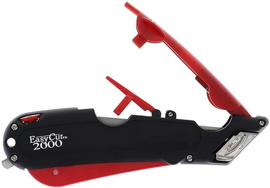 Easy Cut 2000 RED Safety Box Cutter Knife Easycut & PACK 0F 10 BLADES