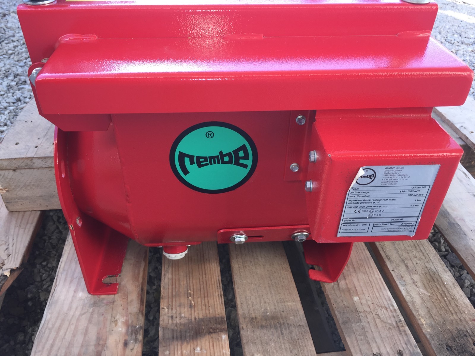 Rembe GmbH Safety+Control Q-Flap 140 Non-Return Valves For Organic Dust Qty: 1
