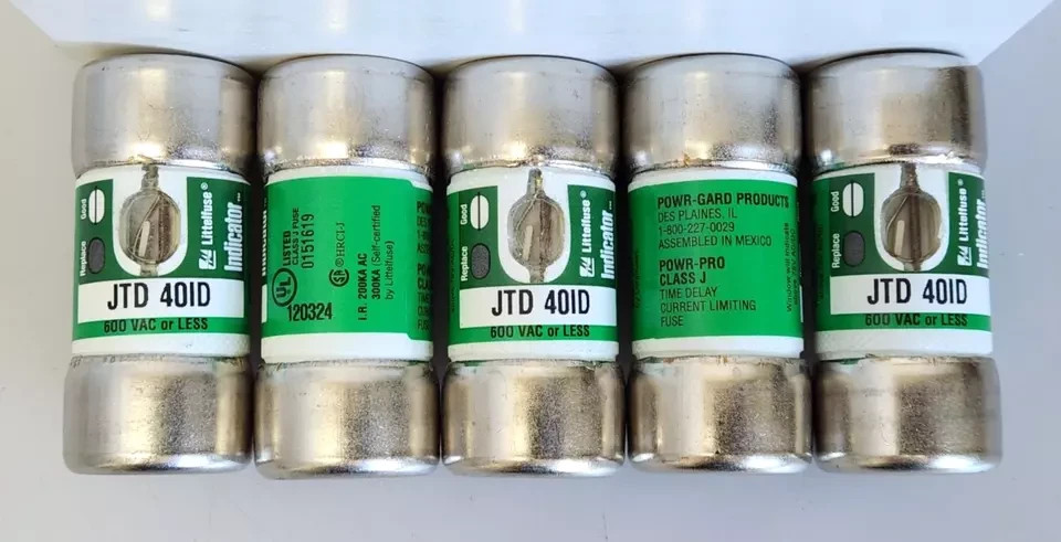 Lot of 10, Littelfuse JTD 40 ID Class J Time-Delay Fuse 40A 600VAC 300VDC New