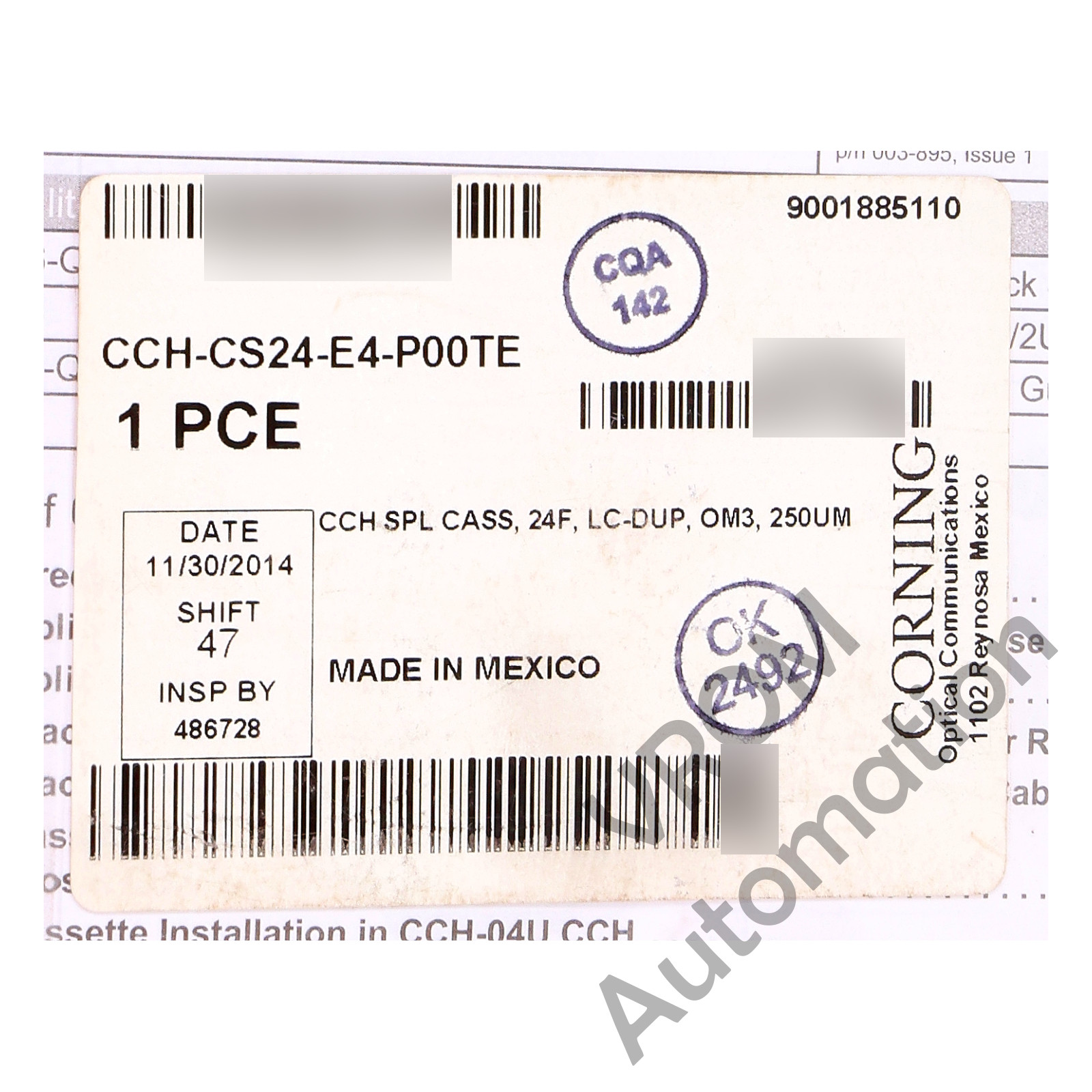 Surplus Sealed Corning CCH-CS24-E4-P00TE Pigtail Splice & Slack Cassette 24F LC-