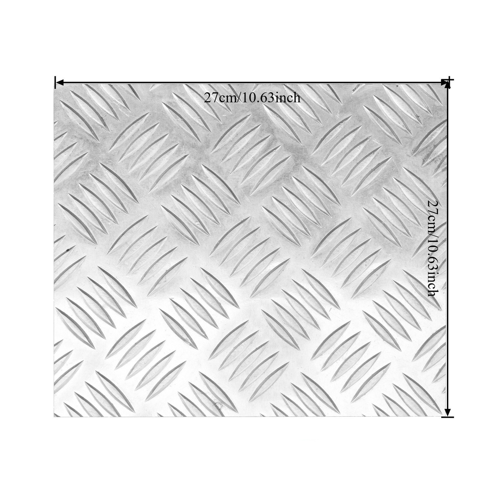 Truck‑Body Repair Aluminum Board, Square 5 Bar Tread Metal Plate 10.6″x10.6″
