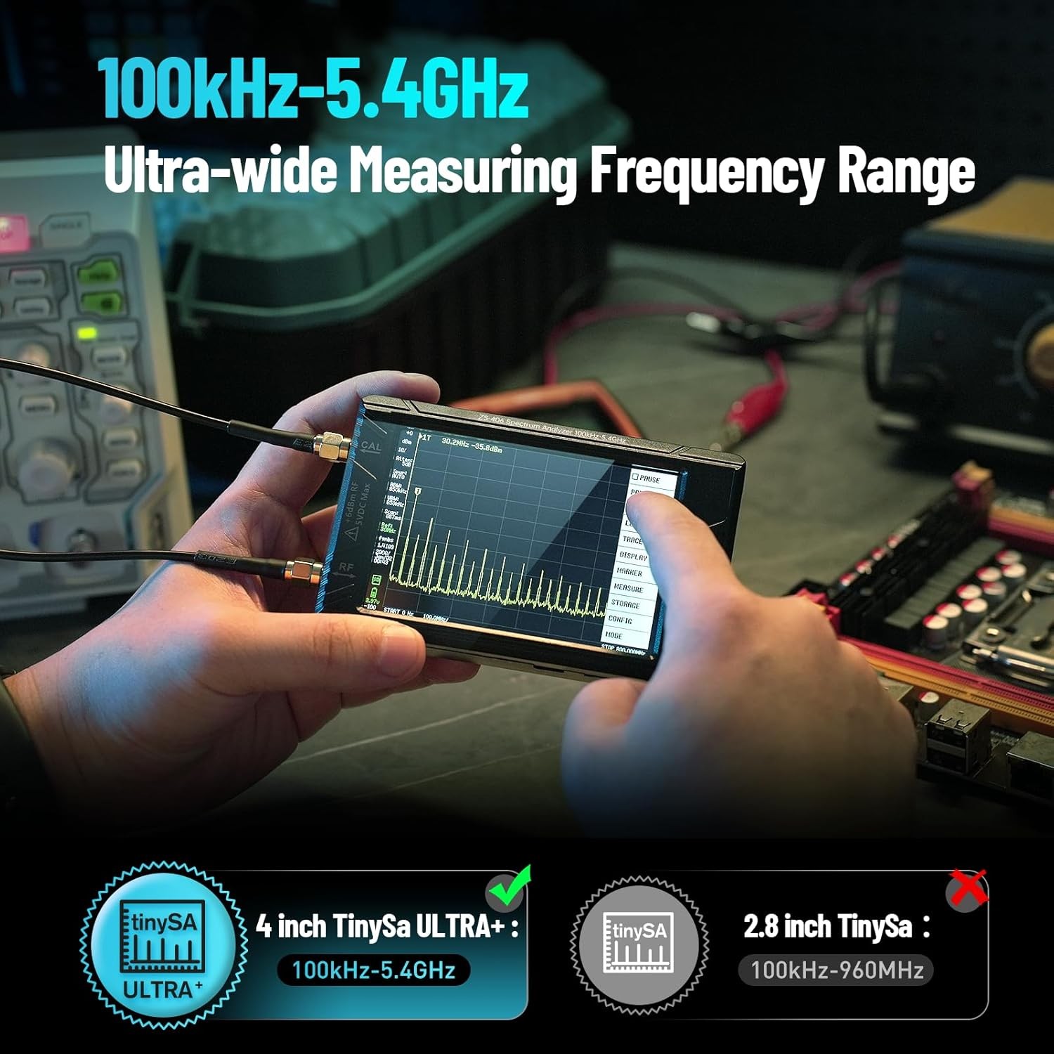 100kHz-5.4GHz TinySA Frequency Spectrum 2 in 1 Signal Generator & 50W Attenuator