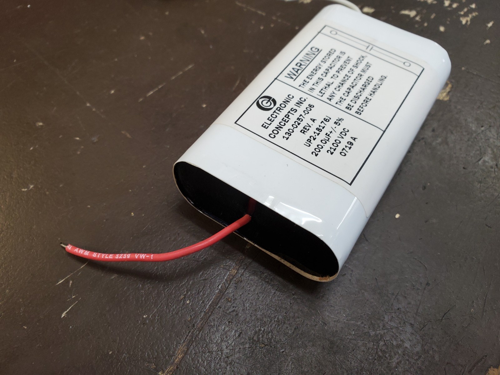 Electronic Concepts Inc 130-0257-006 200.0uF 2100V DC Capacitor