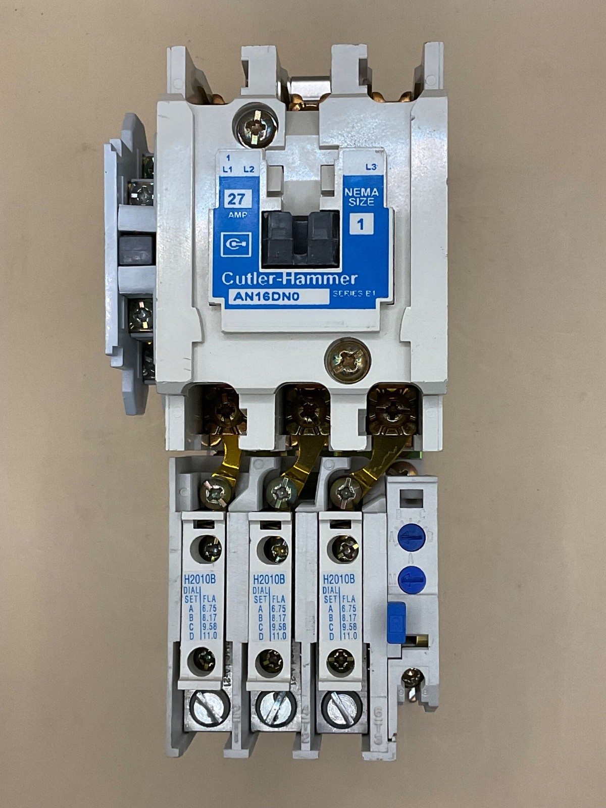 Cutler-Hammer AN16DNO Contactor Nema 1 with H2010B Overload and Relay
