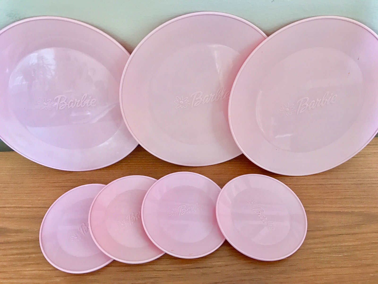 BARBIE COOK WITH ME SMART KITCHEN FOOD DISHES PANS ● PINK PLATES SPATULA PAN LID