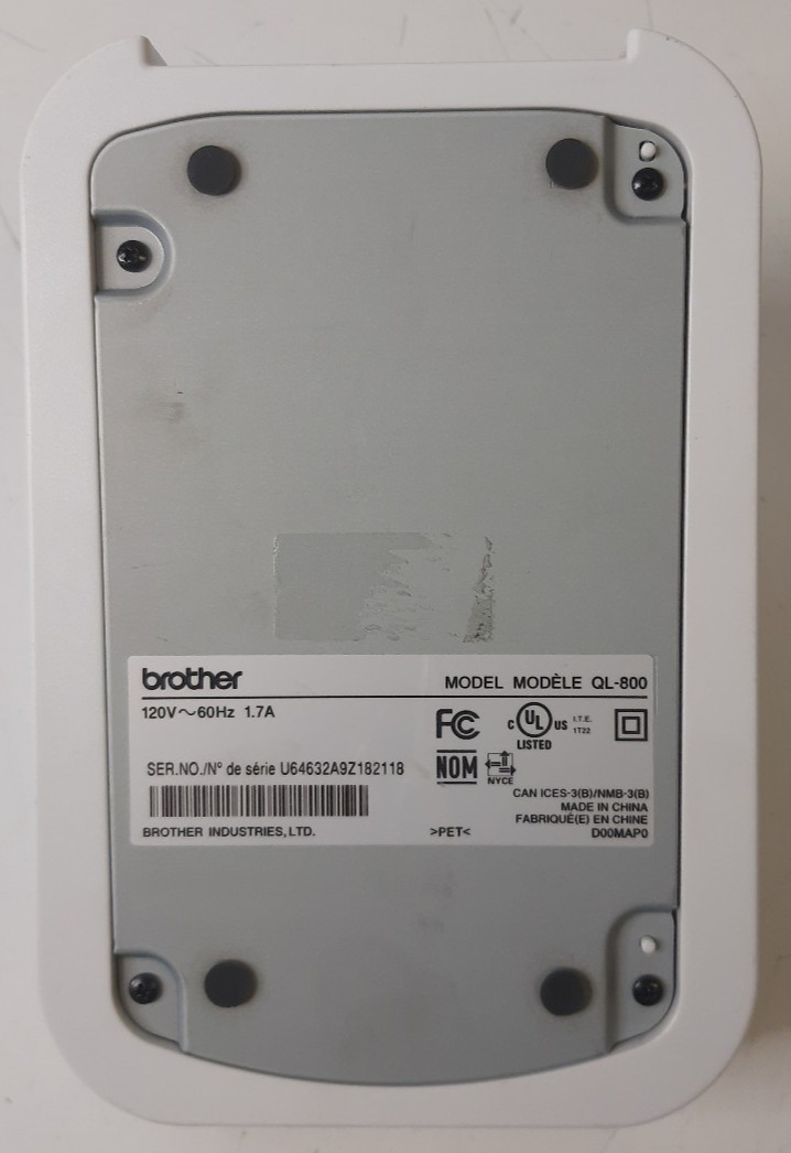 Brother QL-800 Thermal Label Printer Tested NO POWER CORD/MEDIA