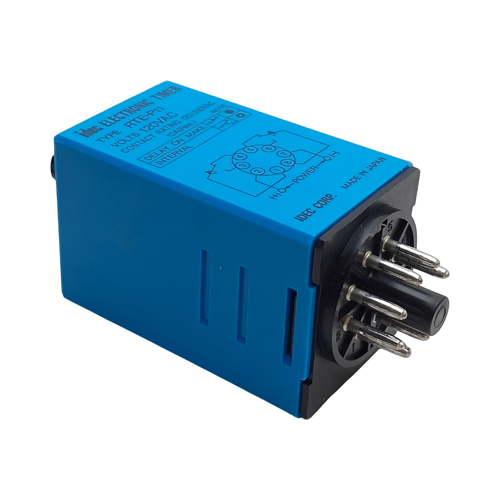 Idec RTE-P11-120VAC Time Delay Relay, 0.1s-10min Range, DPDT, 120VAC Coil