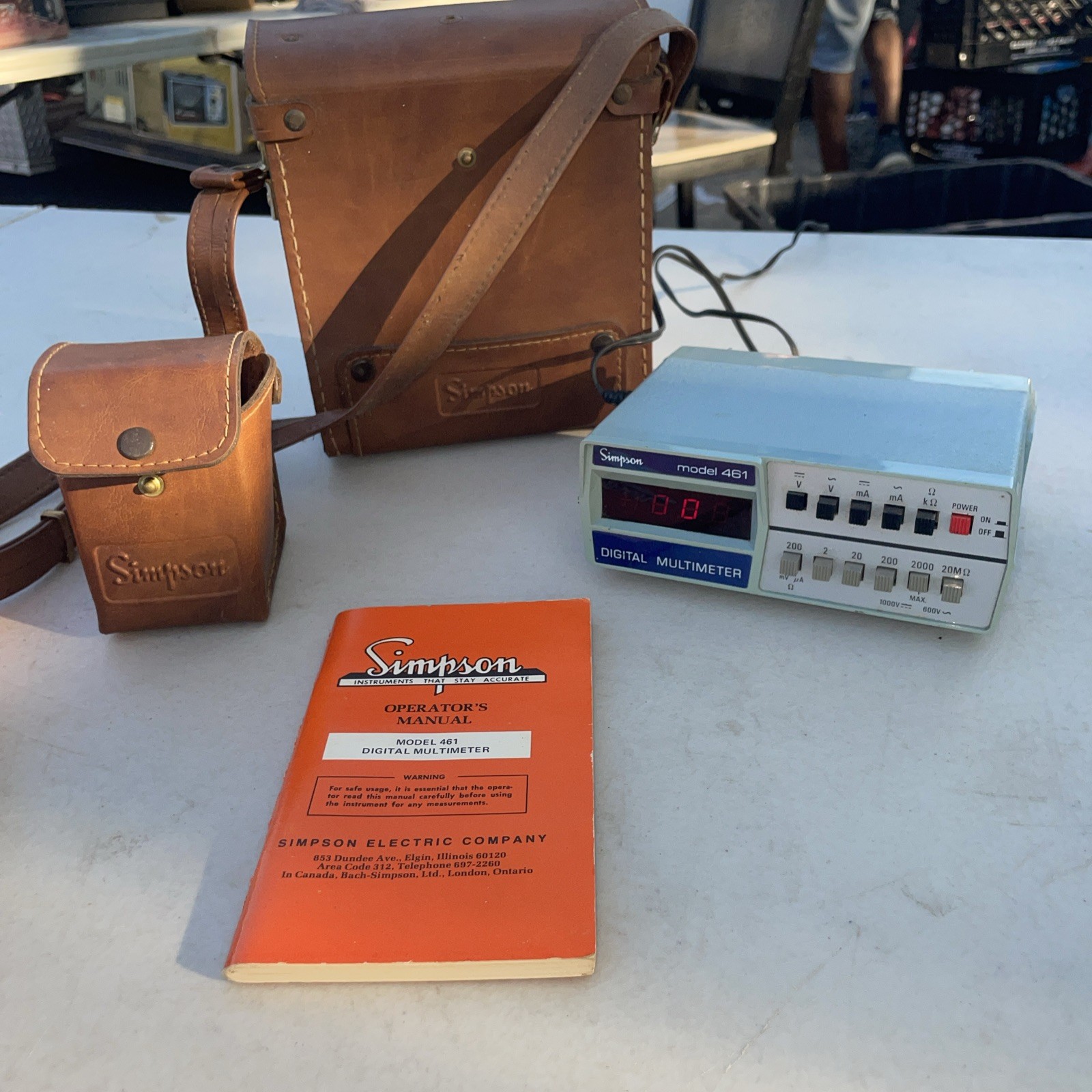 Simpson Digital Multimeter Model 461. 2 Leather Case Beth Steel Piece Of History