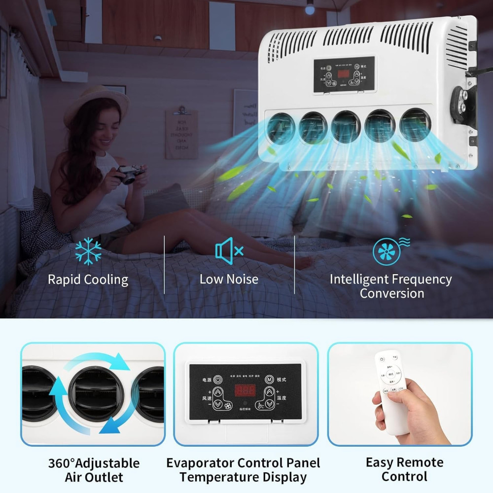 11000BTU 12V Cab Truck Air Conditioner Split AC for Semi Trucks Bus RV Caravan