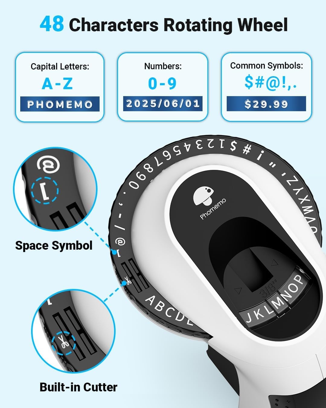 Phomemo Embossing Label Maker with 6 Label Tapes for DYMO Xpress Label Maker