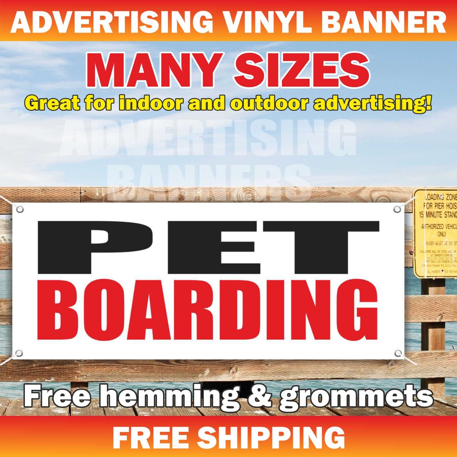PET BOARDING Advertising Banner Vinyl Mesh Sign dog vets cut animal cat shop