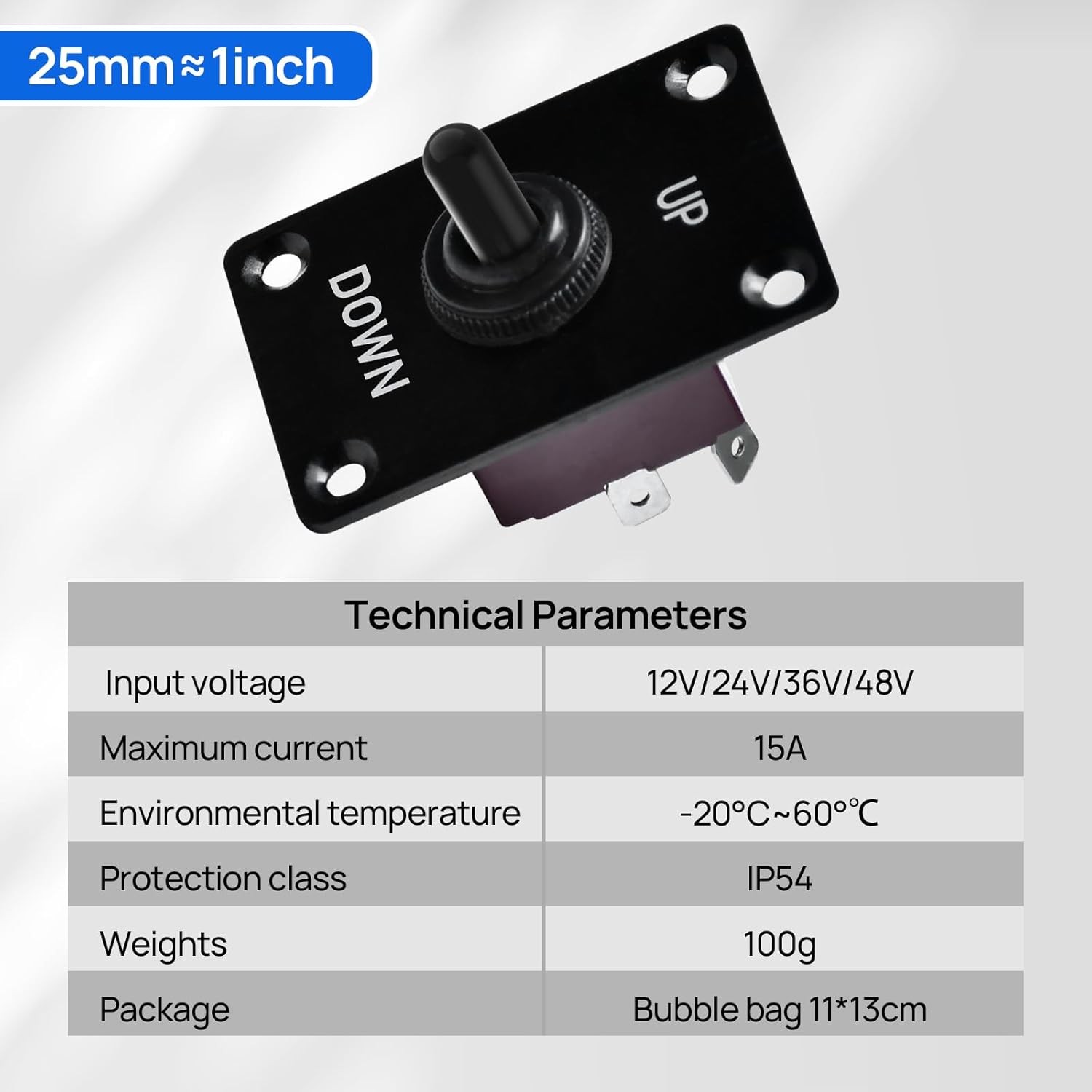12V 30A DPDT Waterproof Latching Reverse Polarity Toggle Switch Up/Down