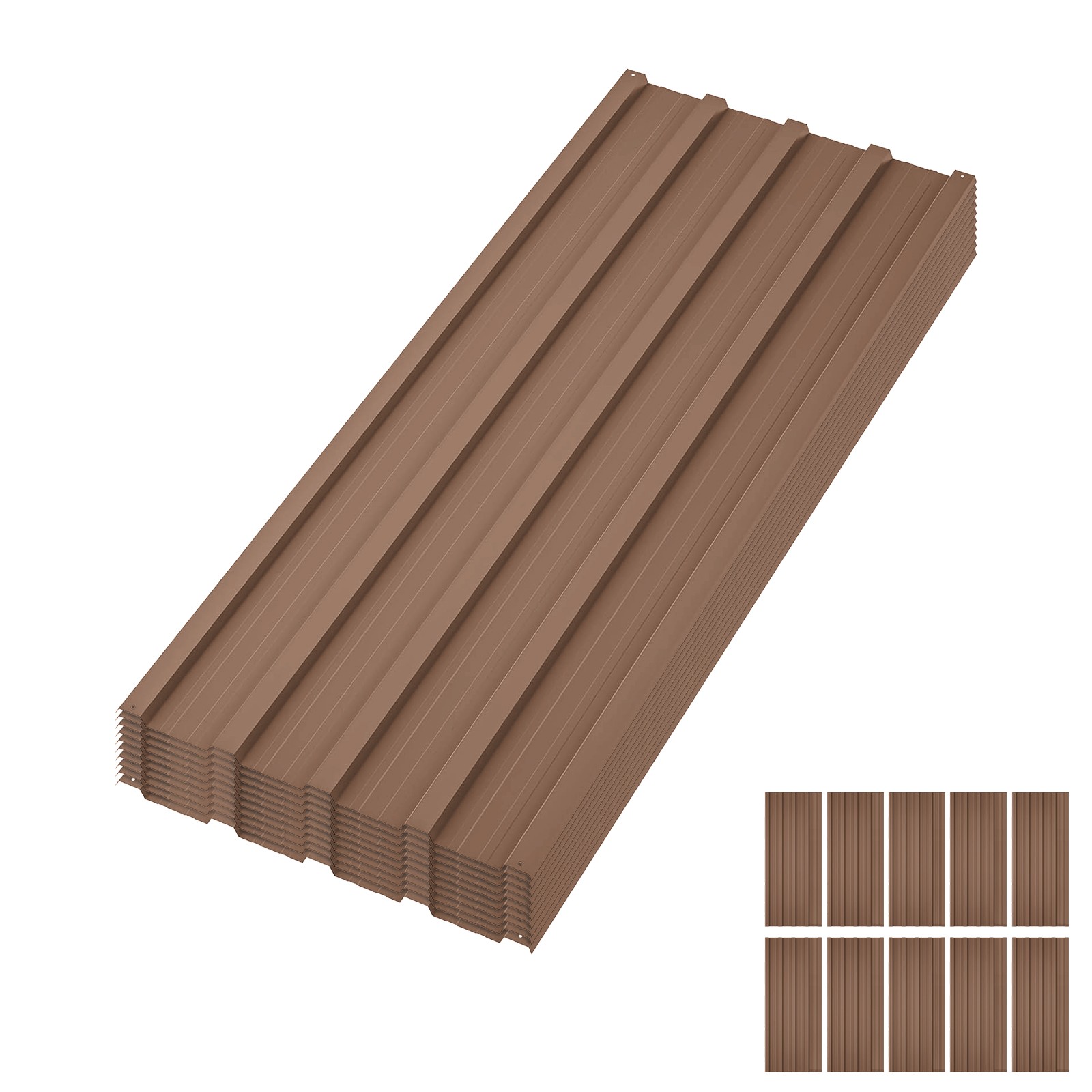 10 Pcs Metal Roofing Panels 42.52×17.72 Waterproof Corrugated Metal Roof Panels