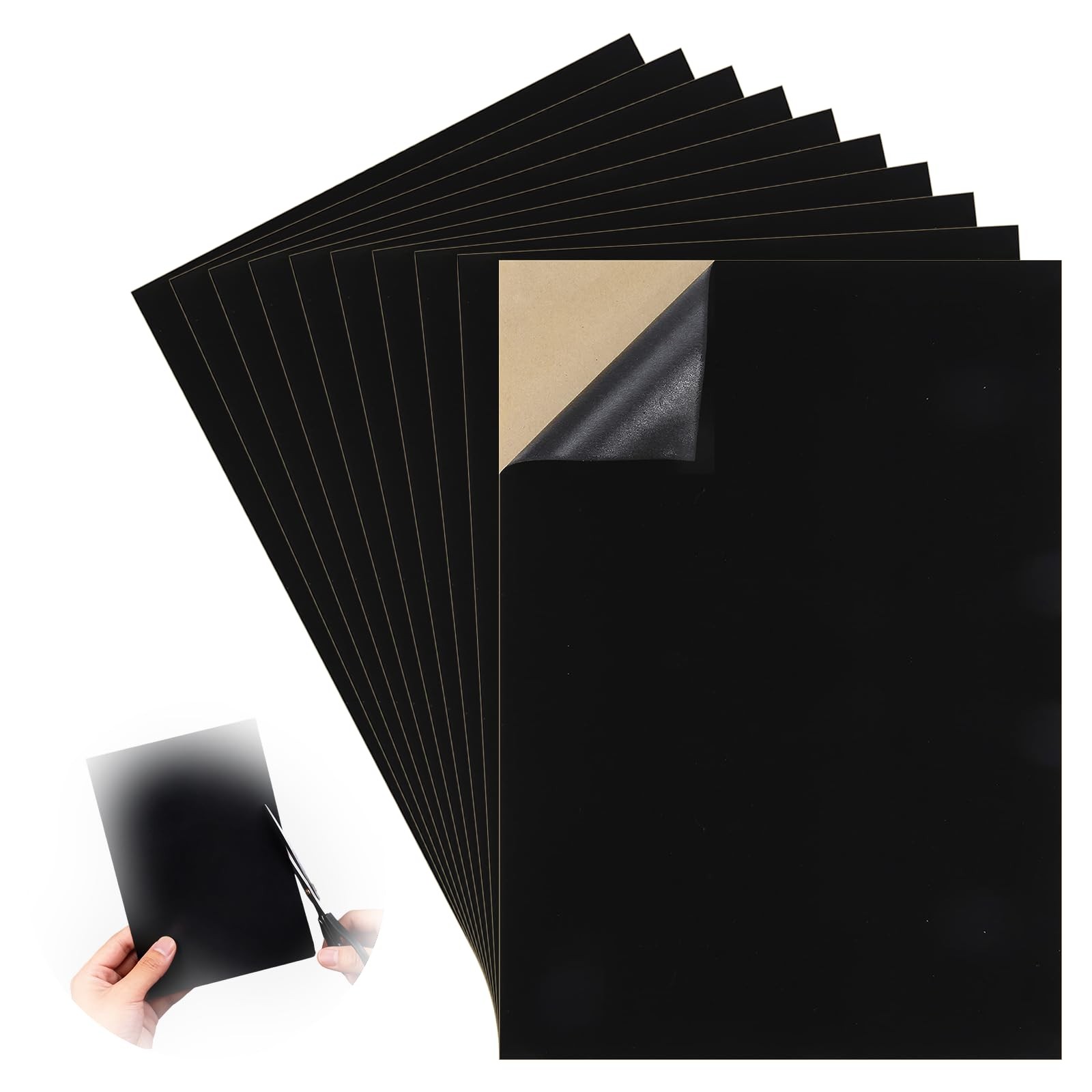 Black Felt Sheets with Self-Adhesive Backing,Soft Fabric for Crafts Jewelry Box