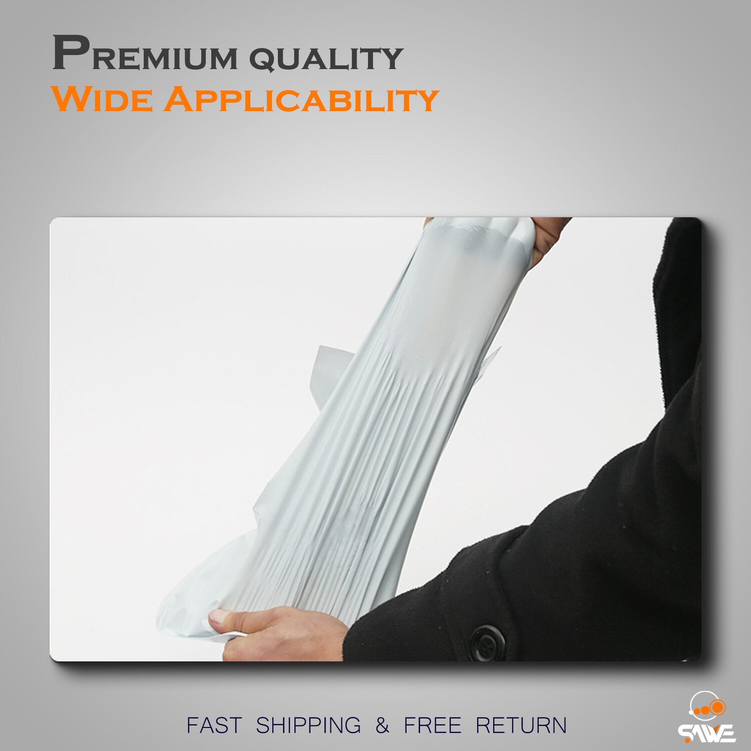 100 x Poly Mailers 7.5 x 10 White Plastic Shipping Bags Envelopes, Self Seal