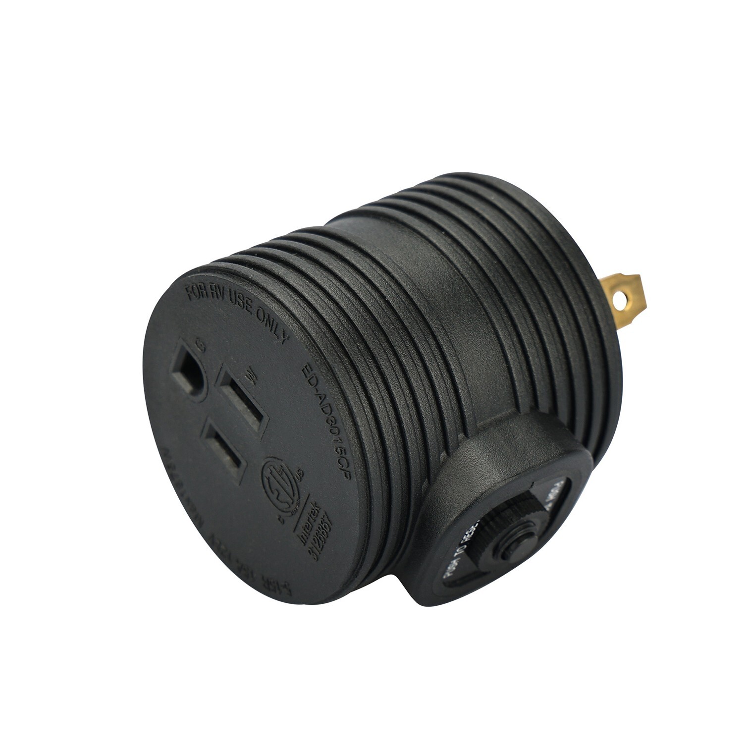 30Amp to 15 Amp Overload Protector RV Power Adapter Plug Circuit Breaker