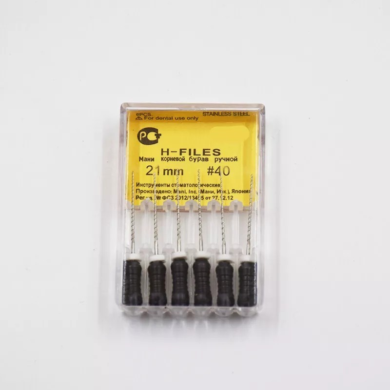 6 Pcs/Pack Endodontic Dental Endo Stainless Steel Root Canal H-Files 21/25/31mm