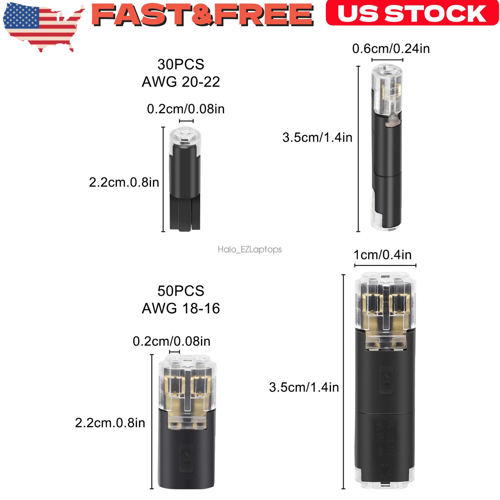 Plug-In Quick Wire Terminal Blocks 80Pcs Reusable Cable Connectors
