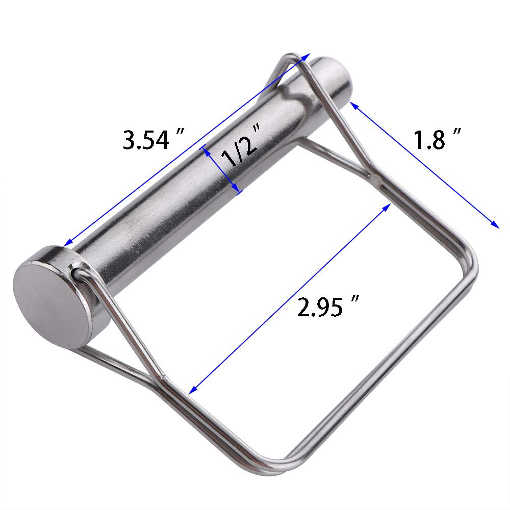 2 Pcs Large Safety Coupler Pin 1/2″ X 3.54″(12.6Mm X 90Mm), Full Marine Grade 31