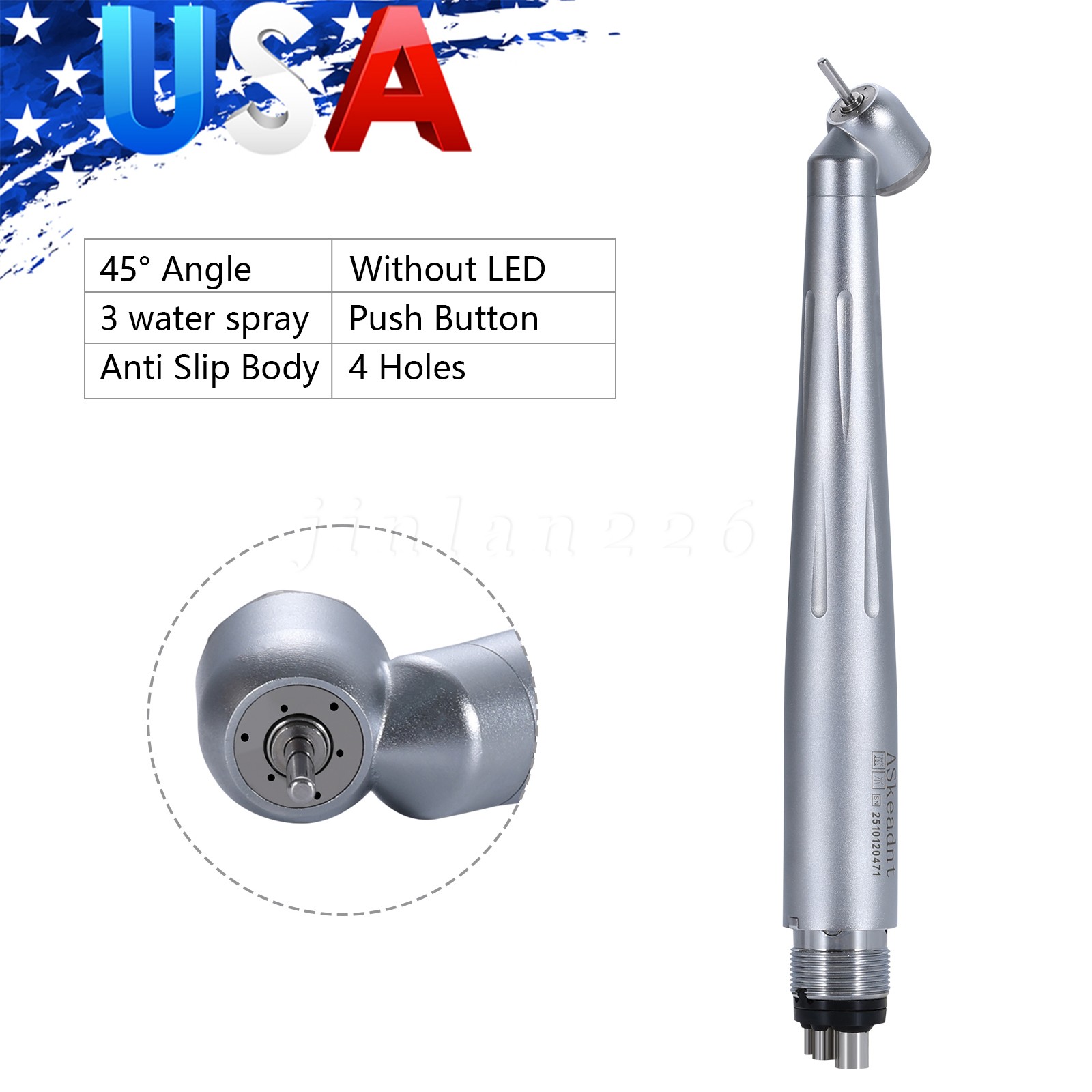 Dental Implant Motor System Brushless 20:1 Surgical Handpiece Contra Angle UPS