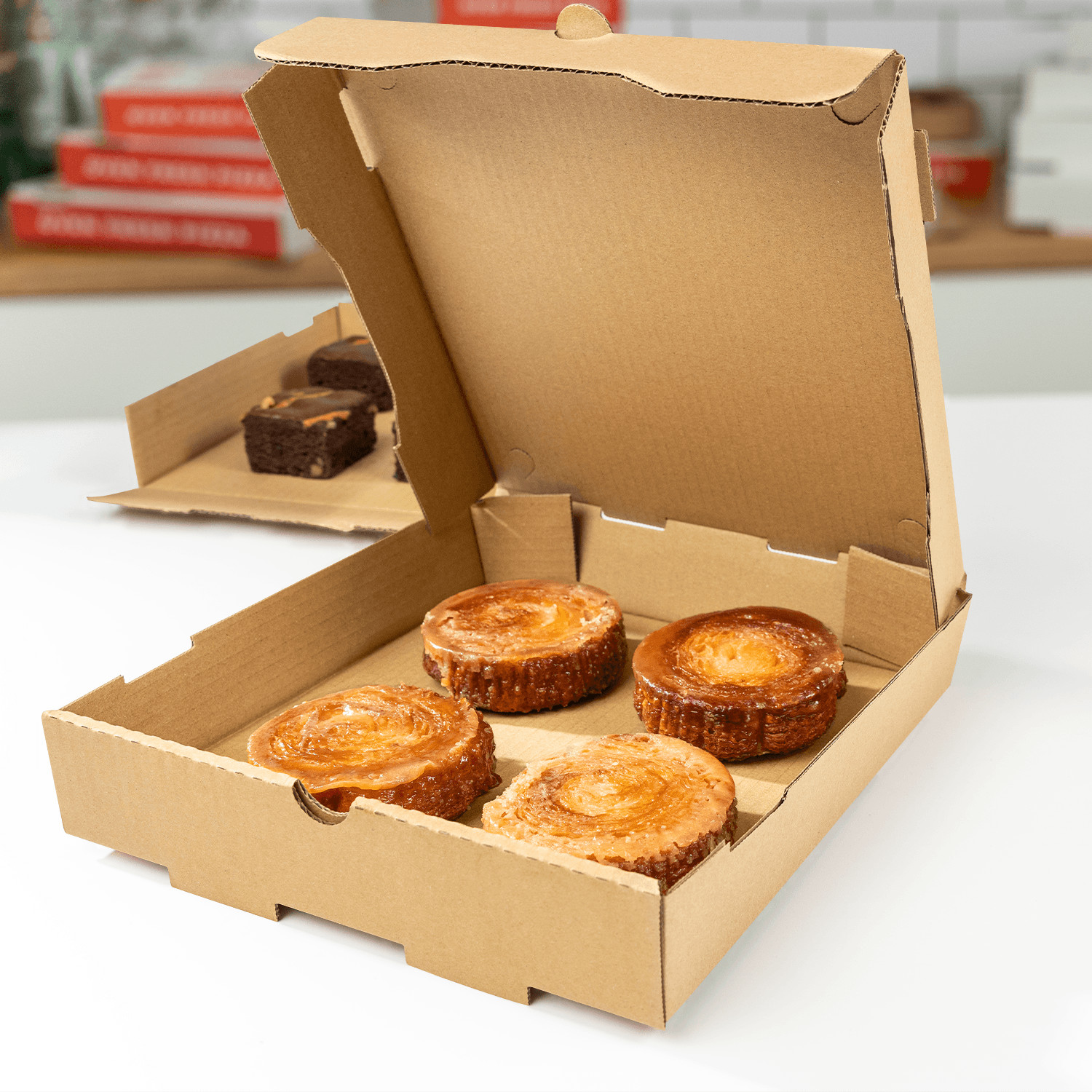 Karat Corrugated Pizza Box, 10”x10”x2”, Kraft – 50 pcs, FP-PBF10K